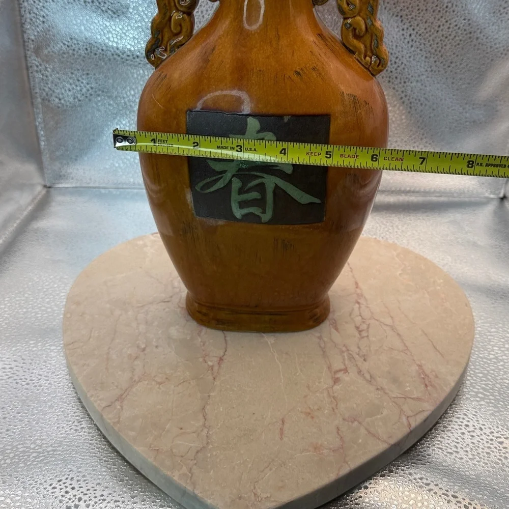 Brown Ceramic Asian Orientalist Vase